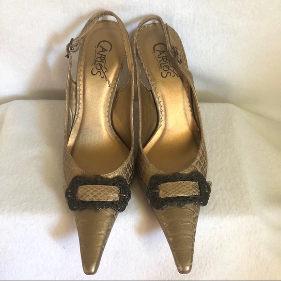 CARLOS Genuine Leather Croc Print Heels - Picture 11 of 15